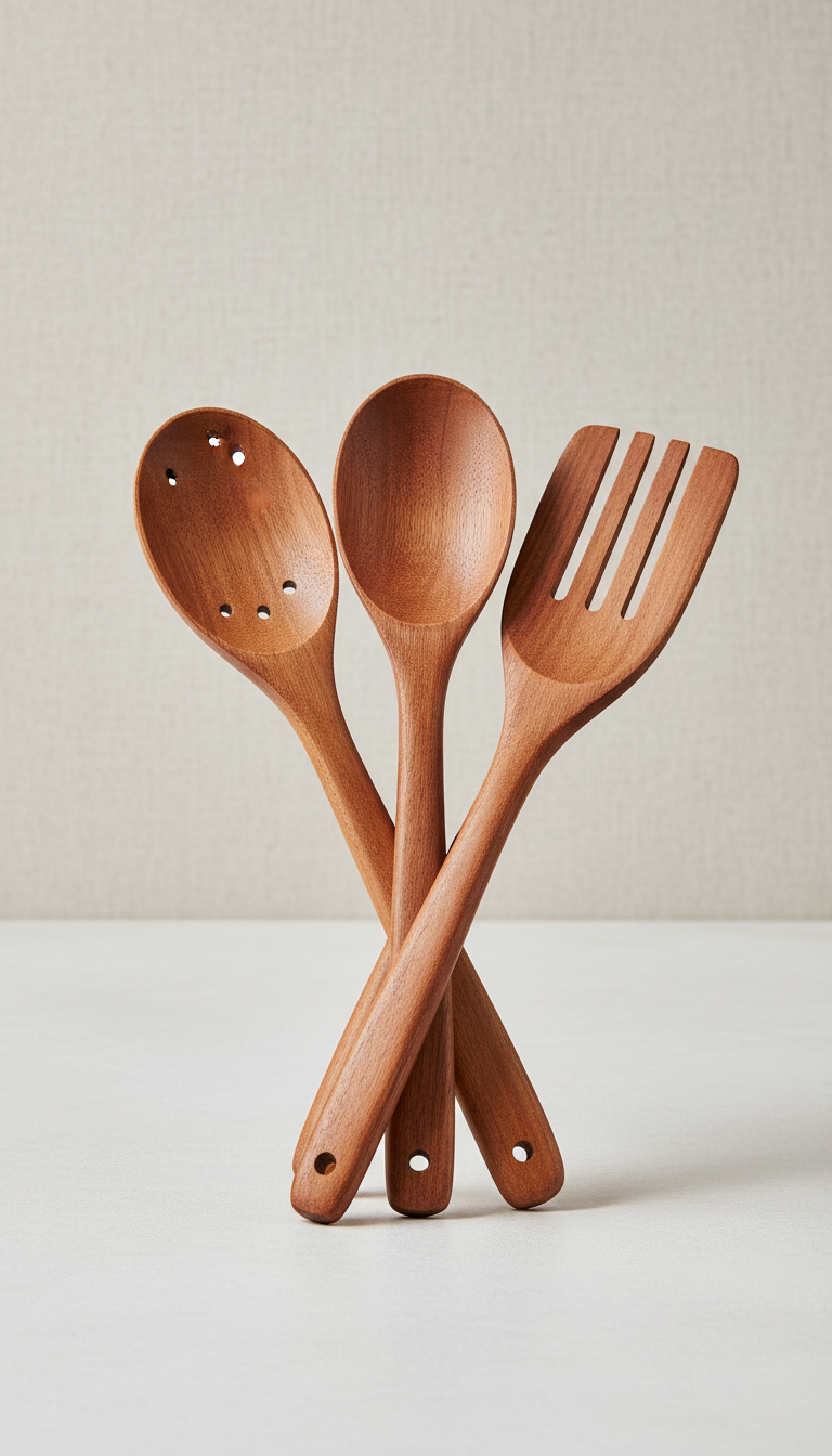 Acacia wood utensil set