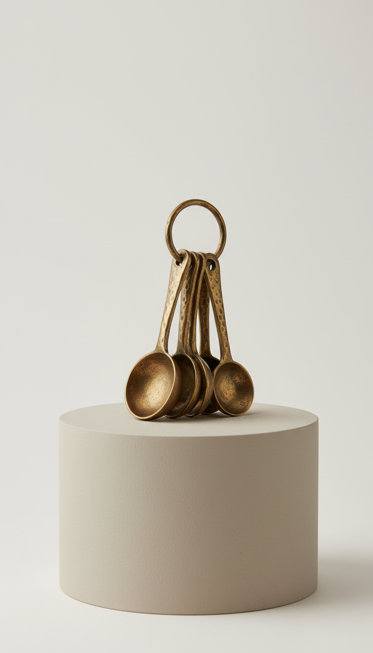 Aged Brass Artisan Measuring Spoons Set