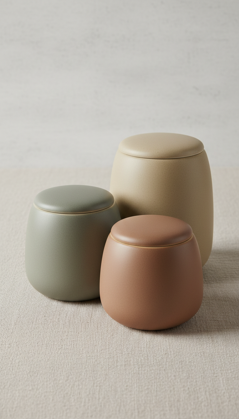 Matte ceramic storage canisters