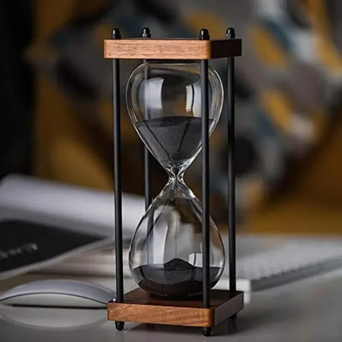 New Large Hourglass Timer 60 Minute, Metal Sand Timer Sandglass Clock