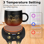 Coffee Warmer & Adorable Cat Mug Set