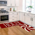 Christmas Candy Cane Kitchen Mats Set - Anti-Slip, Machine Washable, Festive Holiday Decor for Home
