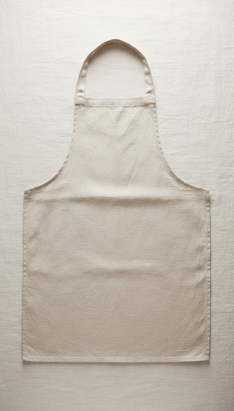 Oatmeal linen kitchen apron