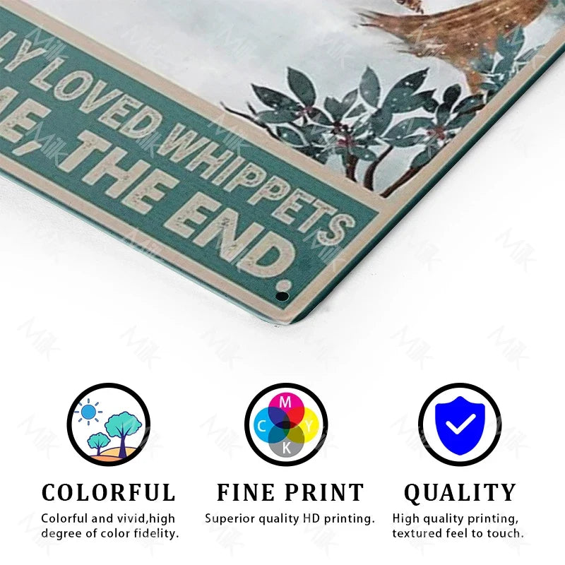 Whippet Dog Metal Tin Sign Plate Wall Stickers