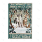 Whippet Dog Metal Tin Sign Plate Wall Stickers
