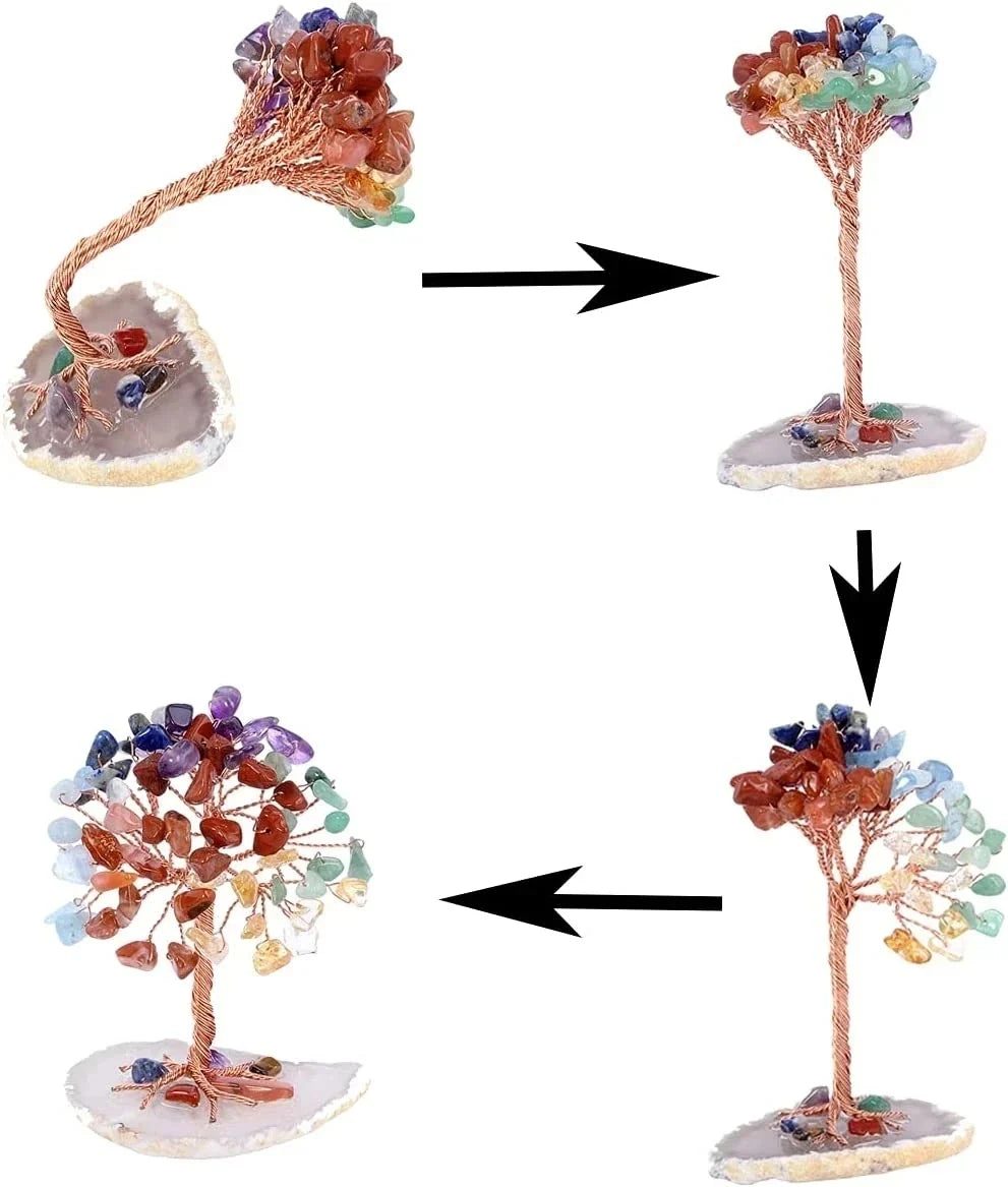 Amethyst Healing Crystals Stones Tree Wire