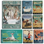 Whippet Dog Metal Tin Sign Plate Wall Stickers